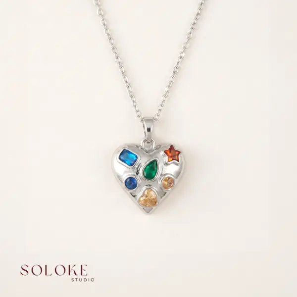 Astral Silver Heart Necklace