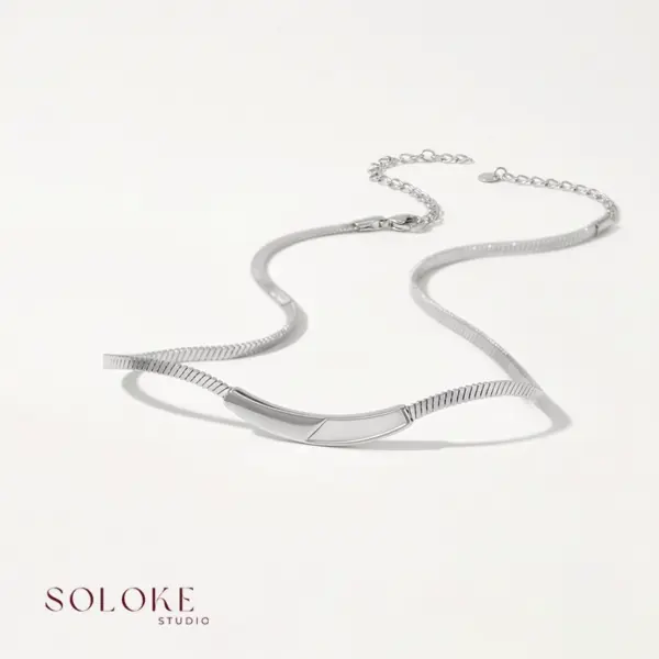 Lumina Inlay Silver Necklace