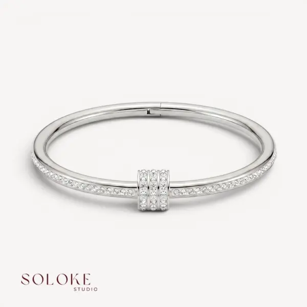 Helix Silver Bangle