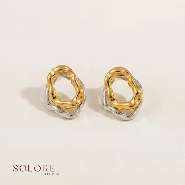Double Chain Hoop Earrings